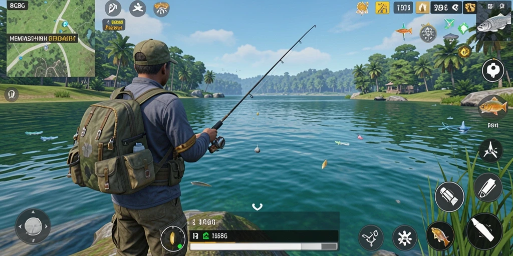 Tampilan gameplay memancing yang realistis dan mengasyikkan di 8G8G.