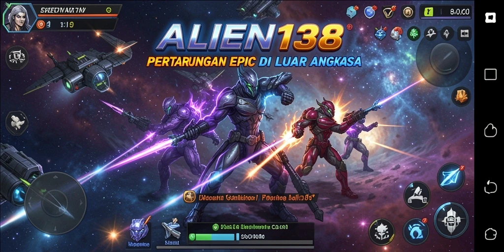 Screenshot utama yang menunjukkan gameplay mendebarkan di ALIEN138.