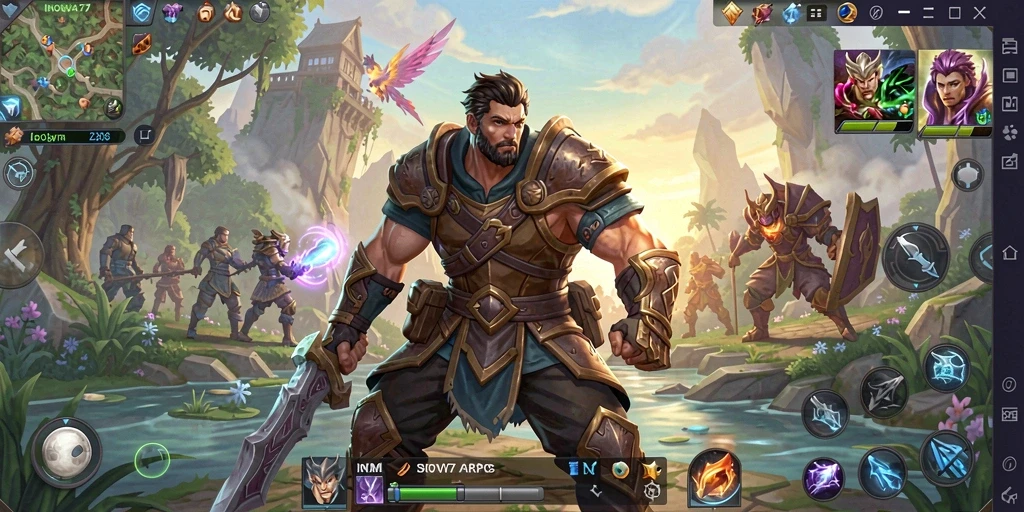 Tampilan seru dari gameplay INOVA77 dengan pertarungan ARPG.