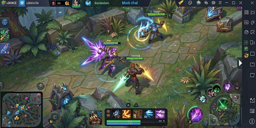 Tampilan gameplay LGOACE yang seru dengan aksi MOBA yang menegangkan.