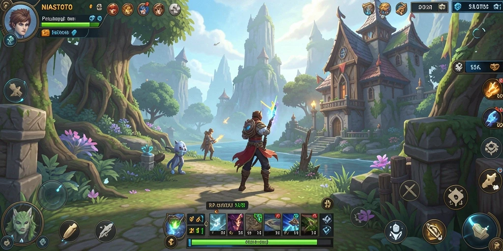 Screenshot gameplay NIASTOTO menampilkan aksi pertempuran yang menegangkan.