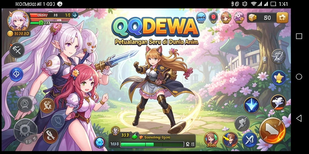 Tampilan gameplay seru dalam dunia anime yang memukau.