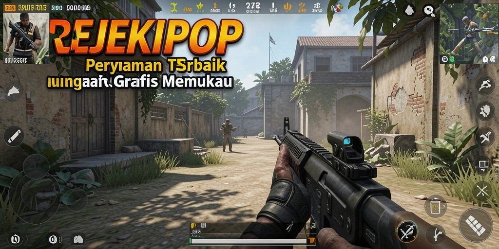 Tangkapan layar menampilkan aksi tembak-menembak intens di <strong>REJEKIPOP</strong>.