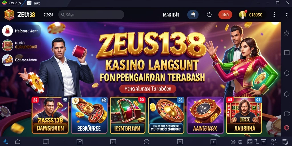 Tampilan utama ZEUS138 yang menampilkan dealer langsung dan permainan kasino.